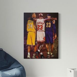 Picture Basketball MJ, Kobe, Lebrone 26” x 34” (2.1ft by 2.8ft) NEW!